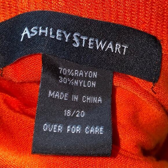 Ashley Stewart Orange Ruffled Open Front Cardigan Sweater Plus Size 18/20 - Picture 4 of 5